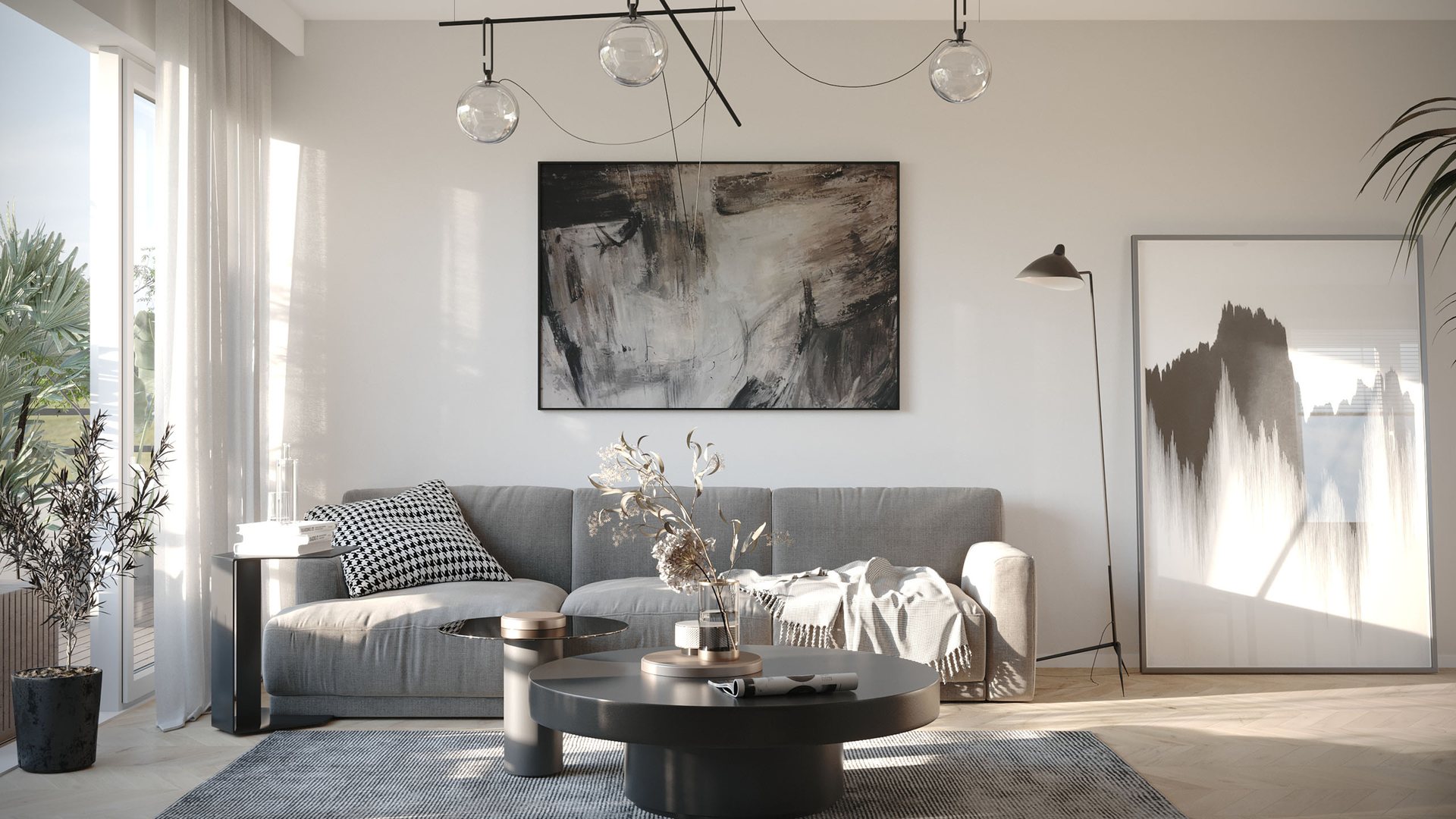 Minimalist Salon Konsepti - İç Mekân Görselleştirme